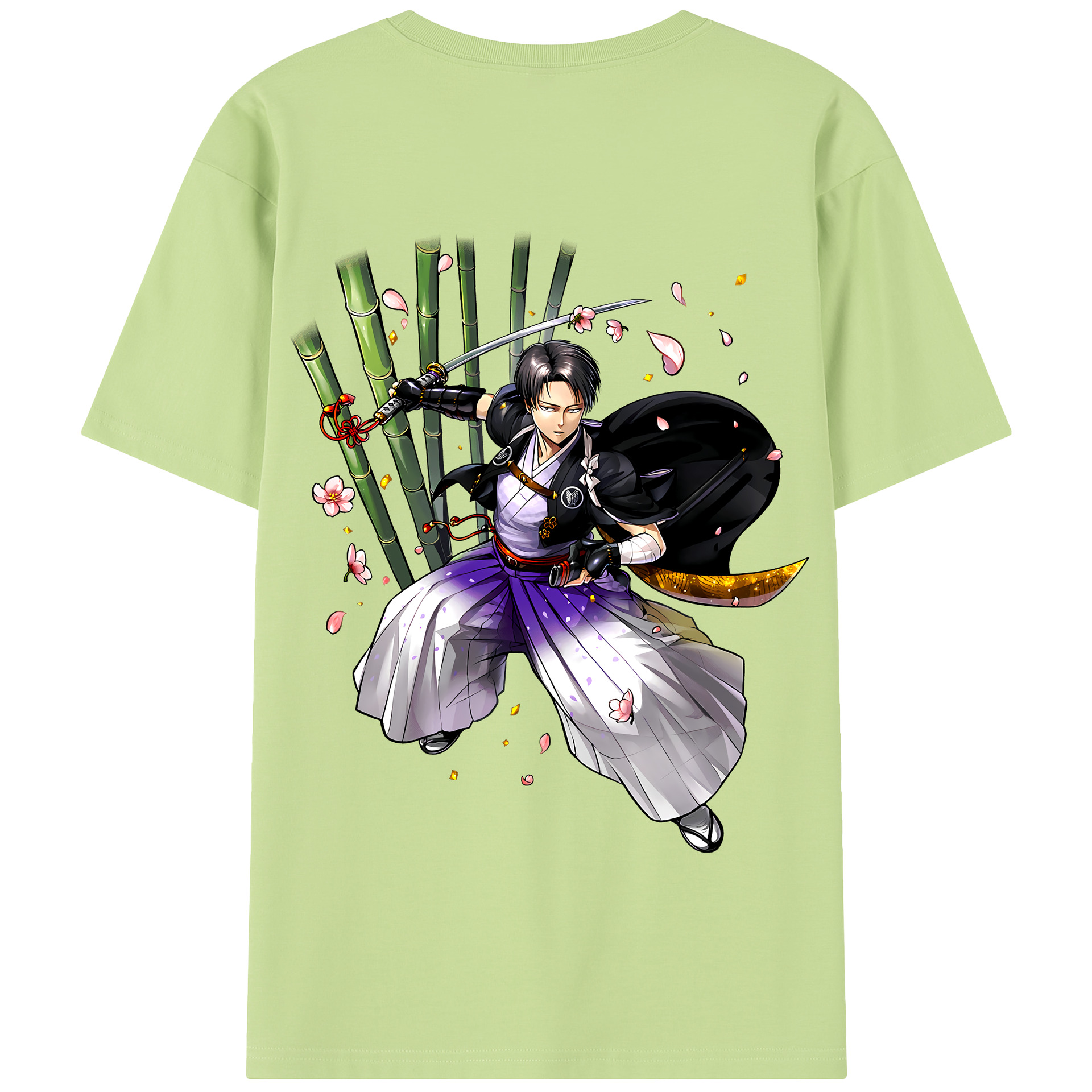（画像用） 進撃の巨人 リヴァイ·アッカーマン Attack on Titan Levi Ackerman 綿100％半袖Tシャツ（背面プリント）